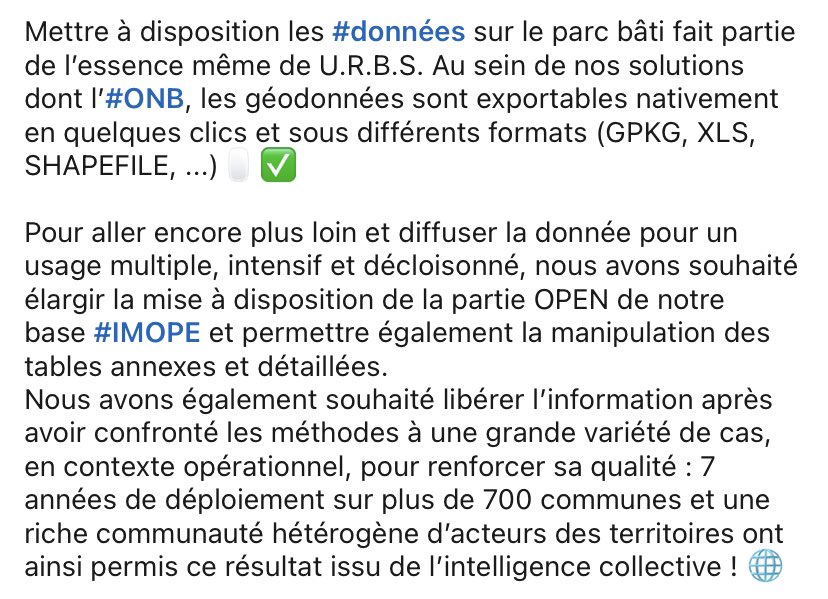 urbs_onb's tweet photo. 🚨📢 Les données ouvertes #IMOPE de l’#ONB maintenant sur @datagouvfr 

Après avoir confronté les méthodes pour renforcer leurs qualités en contexte opérationnel sur 7 ans, + de 700 communes, l’intelligence collective a permis le partage d’une information validée par le terrain ! https://t.co/IYOi7oy4GA