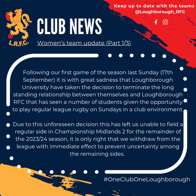 Women’s team update #Pitchero
pitchero.com/clubs/loughbor…