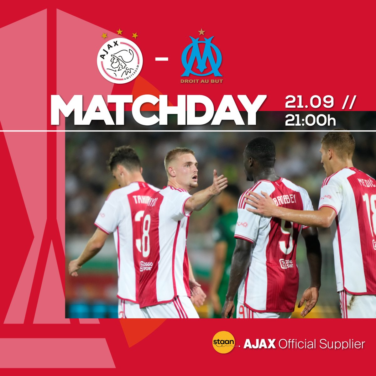 𝐌𝐚𝐭𝐜𝐡𝐝𝐚𝐲! ⚽️
Europese avonden in de Johan Cruijff ArenA! Welke Europa League wedstrijd staat jou nog vers in het geheugen?

#WijStaanvoorAJAX ❌❌❌ #AjaMar