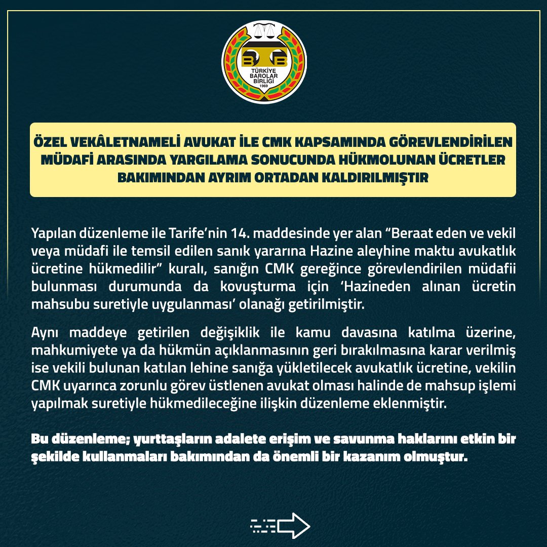 huderkonya's tweet photo. AVUKATLIK ASGARİ ÜCRET TARİFESİ HAKKINDA:
2023 - 2024 Türkiye Barolar Birliği Avukatlık Asgari Ücret Tarifesi (AAÜT) Yürürlüğe Girmiştir: 
Tarife'de Ortalama Yüzde 90 Oranında Artış Sağlanmıştır.

👉 https://t.co/KQWG7f5Y2Z https://t.co/PemTpSGHP4