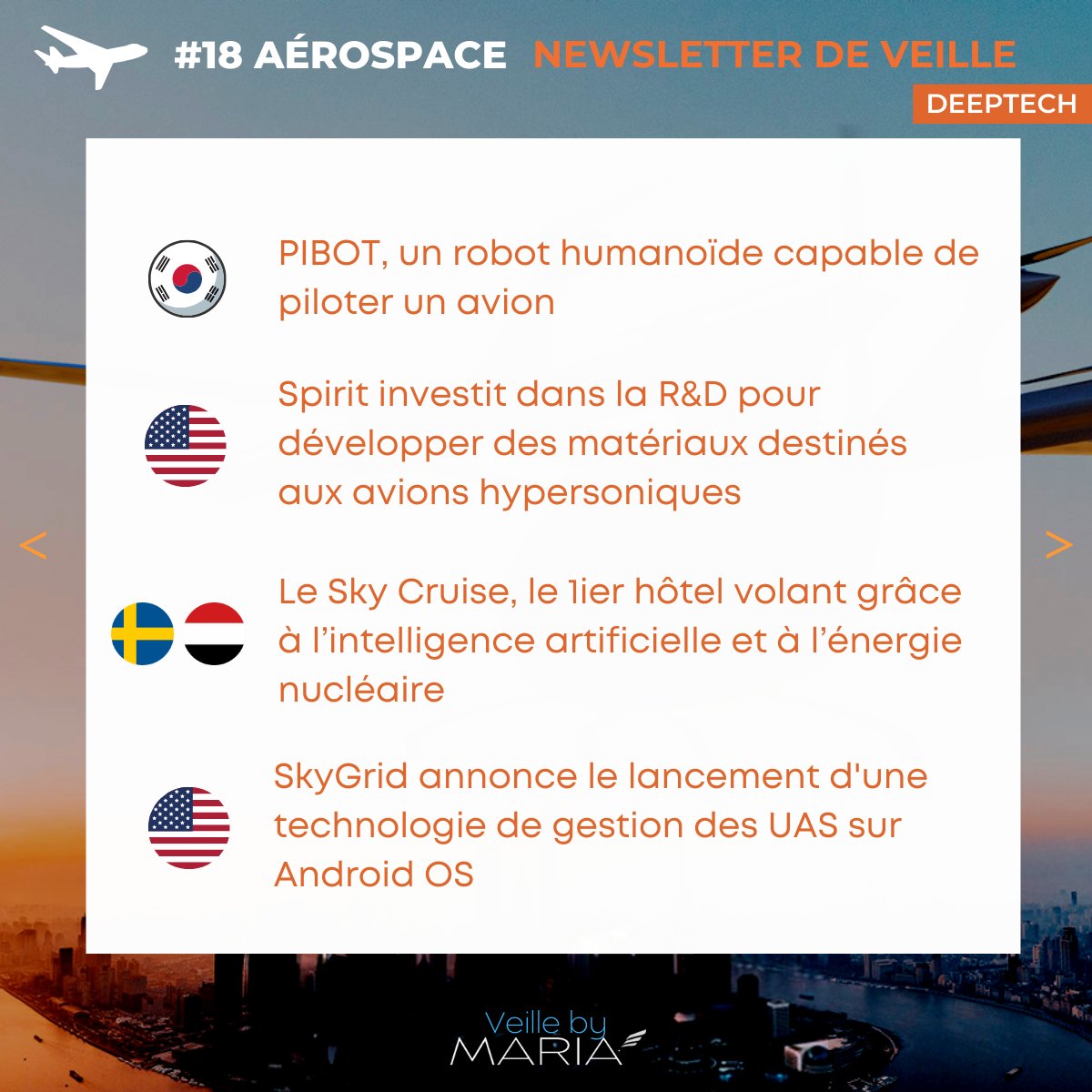 ConseilMaria's tweet photo. La #veille by MARIA vous partage sa sélection d'actualités du secteur #aerospace.

Accédez gratuitement à la version intégrale de notre newsletter mensuelle 👉🏻 https://t.co/XCCv6GFoZI

Restez informé et abonnez-vous à nos newsletters sectorielles 👉🏻 https://t.co/7wt6hYOIdA https://t.co/bPvTueXfXq