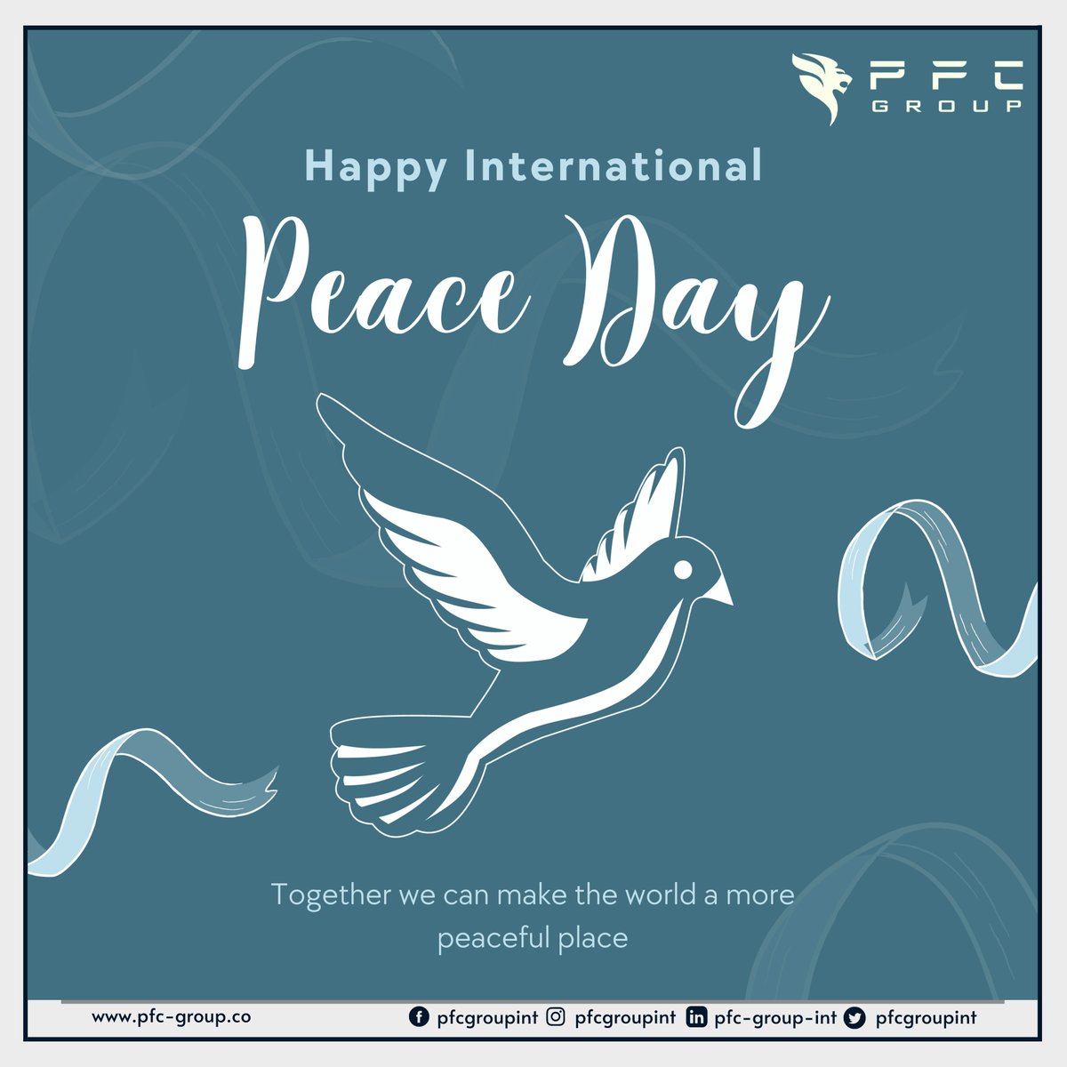 pfcgroupint's tweet photo. PFC Group wishes everyone a peaceful and harmonious International Day of Peace! 🌍☮���
Let's work together to make the world a better place for all.
#PeaceDay #PFCGroup https://t.co/HRRzZ8oK3A