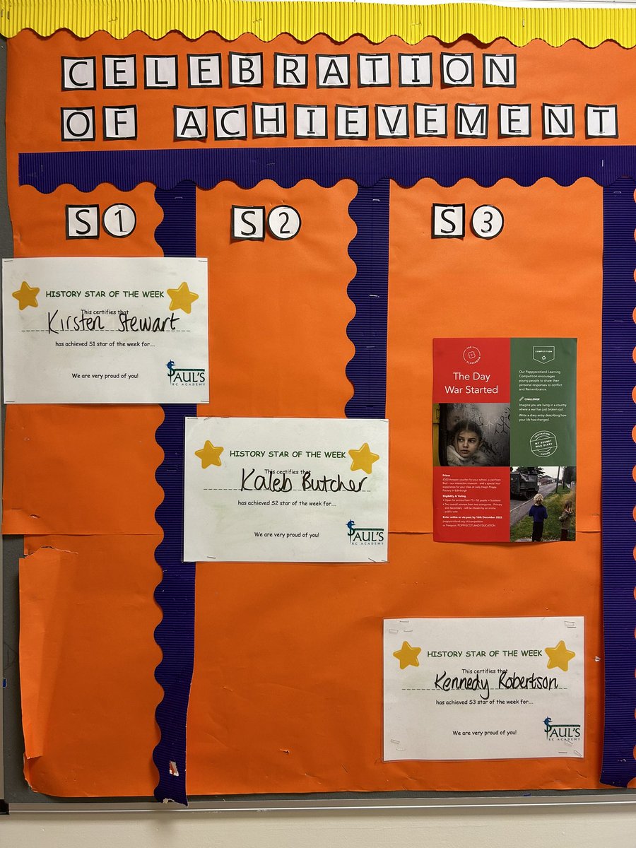 Well done to our history stars of the week ⭐️