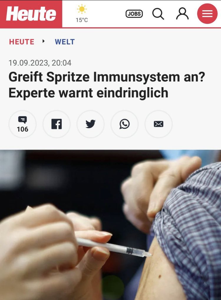 ChantalStadelm1's tweet photo. Medien 2,5 Jahre zu spät: „Greift Spritze Immunsystem an?“

Nein die #Spritze ist so toll das die #Krankheitsfälle 📈

Weitern #boostern für weitere #Impfschäden und #Impftode 

Wir gehen neue Wege ohne #Giftspritzen 

ℹ️ https://t.co/DVRziiWkL5

ℹ️ https://t.co/wyogOabINe https://t.co/18TevQdue2