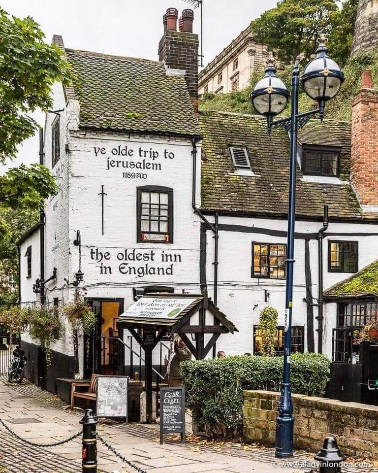 Ye Olde Trip to Jerusalem; a crusader pub established in 1189 CE, year  Pope Gregory VIII called for a Third Crusade to the Holy Land and year that Richard the Lionheart became king of England and started organising Third Crusade. It sits below Castle Rocks and the walls of