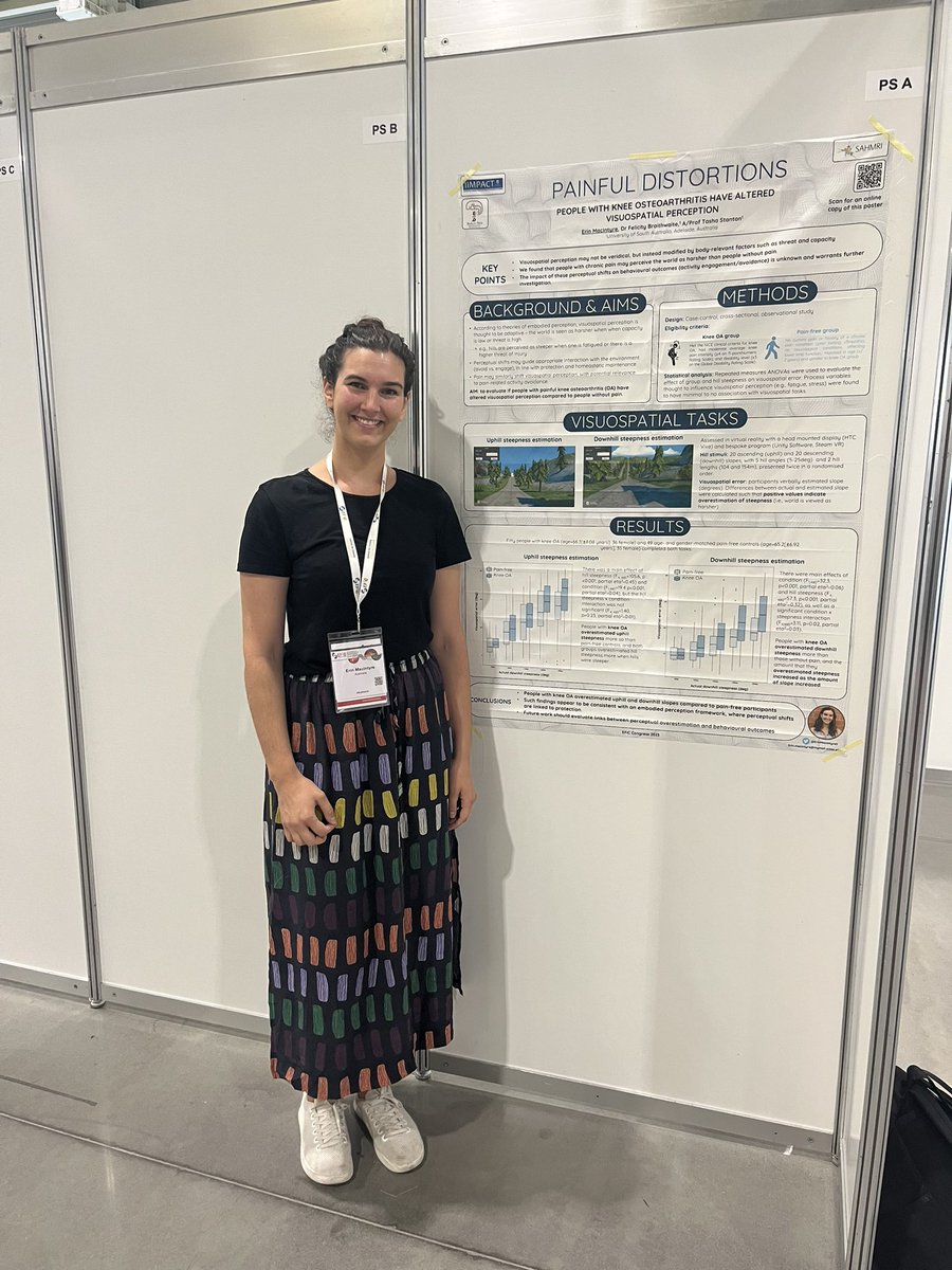 Erin MacIntyre (@erinmacintyre5) on Twitter photo Do people with pain see the world as harsher? We used #VR to assess how people with #KneeOA perceive their environment. Come visit my poster today at <a href="/EFIC_org/">European Pain Federation EFIC®</a> to find out more! Do people with pain see the world as harsher? We used #VR to assess how people with #KneeOA perceive their environment. Come visit my poster today at <a href="/EFIC_org/">European Pain Federation EFIC®</a> to find out more!
