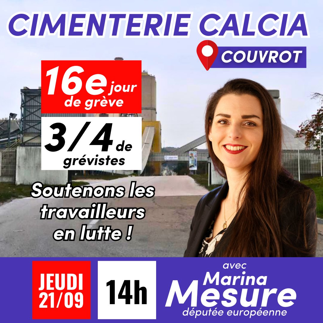 MarinaMesure's tweet photo. Déjà 16 jours de grève pour les 106 grévistes de l'usine #Calcia de #Couvrot, mobilisés contre le mépris et la répression d'une direction aux pratiques d'un autre siècle.
Direction la Marne pour soutenir les travailleurs en lutte pour leurs conditions de travail. https://t.co/9MSYgdfcHK