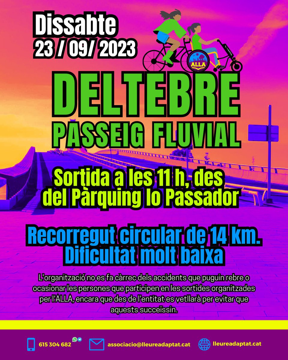 LLeureAdaptat's tweet photo. RODADA INCLUSIVA A DELTEBRE👩🏾‍🦽👩🏾‍🦼🚴🏾‍♀️ | Aquesta vegada rodarem pel passeig fluvial del municipi de #Deltebre.

(🧵) https://t.co/xAzhUXHogF