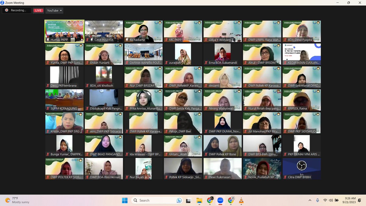 pkp_pangandaran's tweet image. kegiatan  Foto bersamma daring  webinar &quot; Mental Health&quot; yg diadakan oleh DWP PKPP, Kamis (21/9) secara daring dan luring
@bppsdm_kp
#kkp #dwp #pkpp #pangandaran