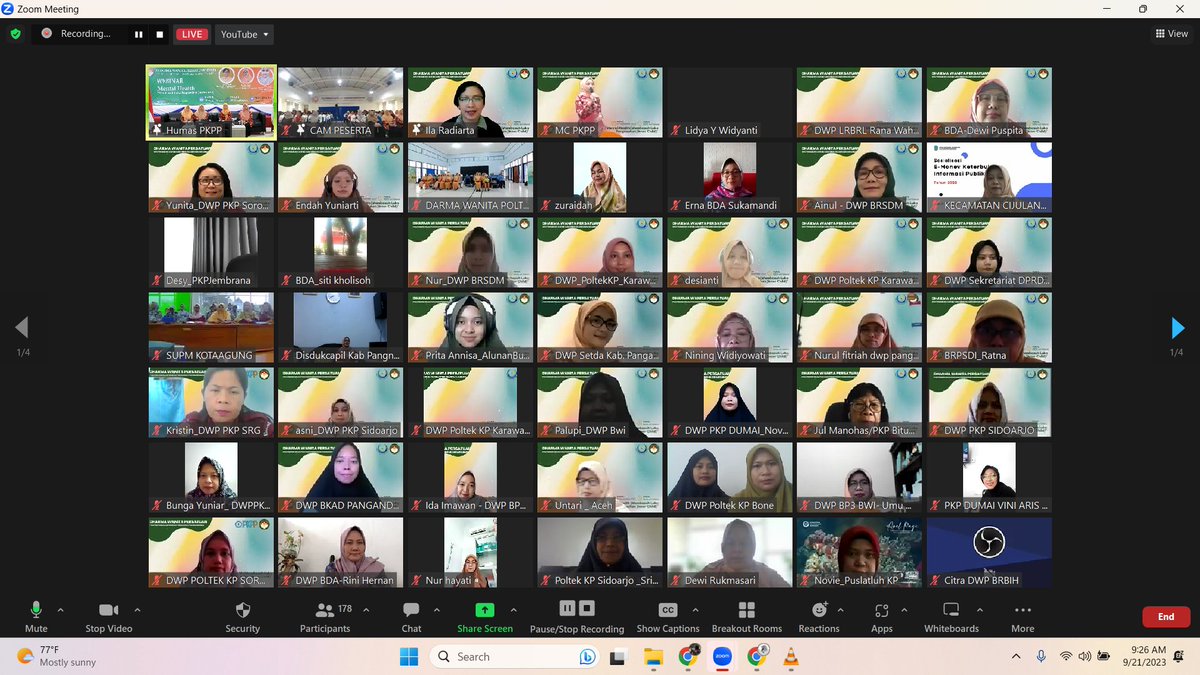 pkp_pangandaran's tweet image. kegiatan  Foto bersamma daring  webinar &quot; Mental Health&quot; yg diadakan oleh DWP PKPP, Kamis (21/9) secara daring dan luring
@bppsdm_kp
#kkp #dwp #pkpp #pangandaran