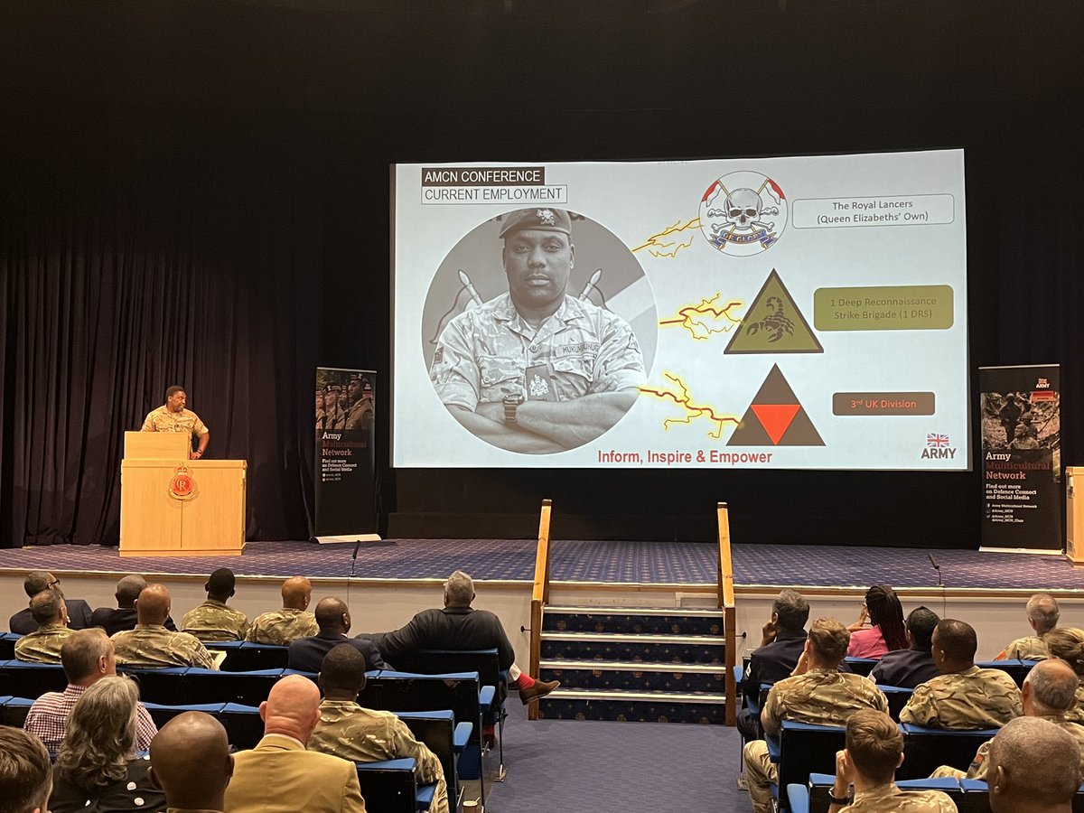 Greatful for the opportunity to share my journey and lessons learnt during the @Army_MCN conference @RMASandhurst yesterday. Sharing the stage with incredible people such as Gen Cave (Comd Home Comd) @DavidOlusoga & Dr Greene is indescribable & heartwarming. #TimeToAct