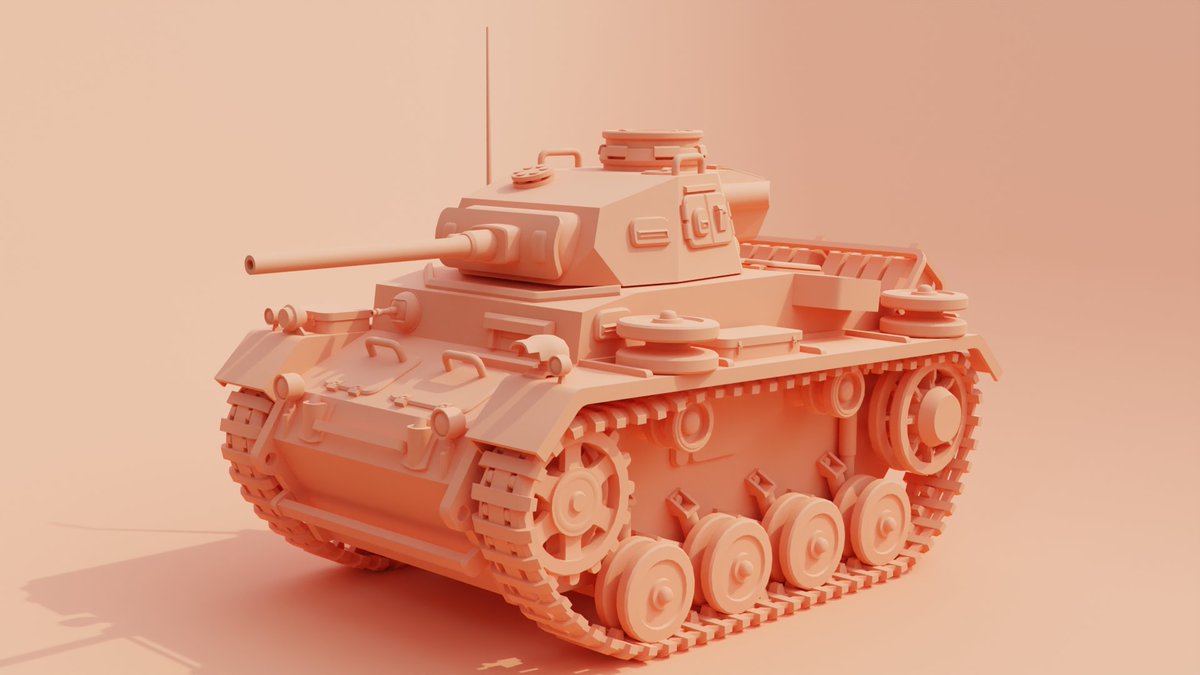 AKKOS617's tweet photo. Stylized Panzer III with long 50mm gun, old blender 3d model rework in progress

#blender3d #blender #blendercommunity #tank3dmodel #b3d #wip #workinprogress https://t.co/RW6meOSEC1