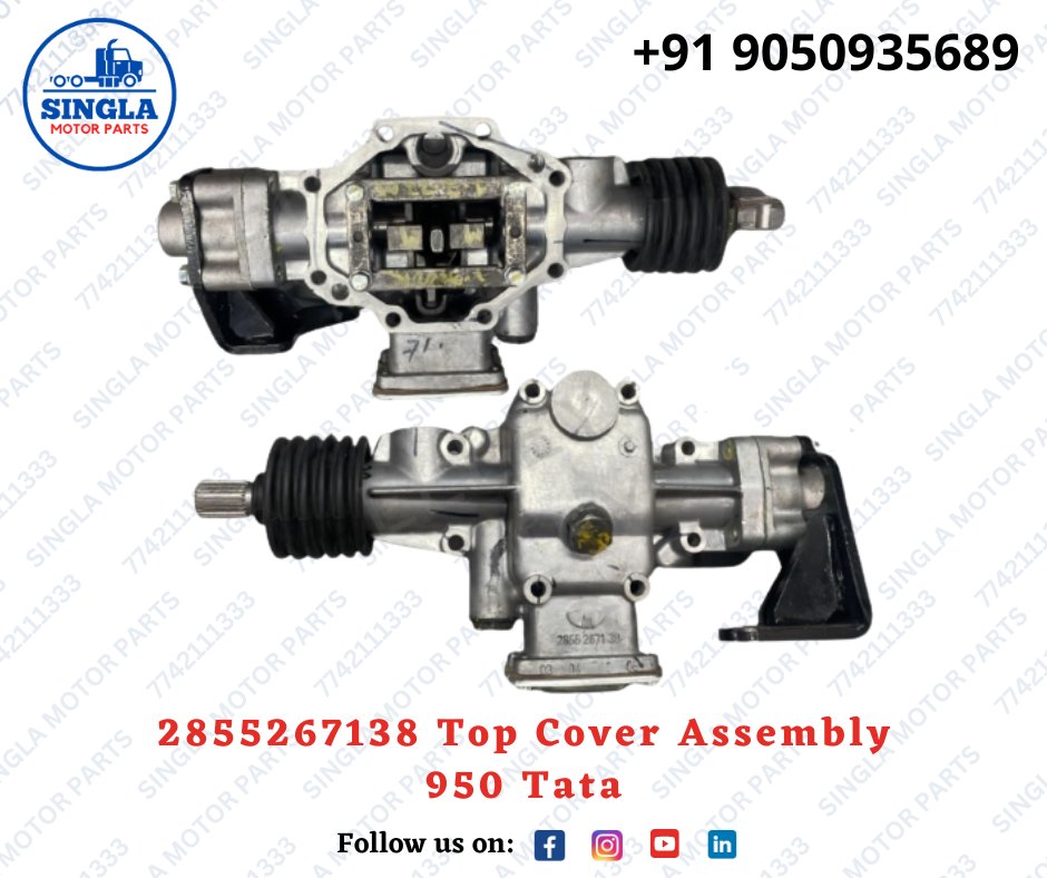 2855267138 Top Cover Assembly 950
Tata
----
singlamotorparts.com/product/285526…
All types of light commercial and heavy vehicle parts are available here: Call or WhatsApp: 077421 11333
#SinglaMotorParts #topcover #assembly #Assembly950
#tata #truckparts #heavyvehicleparts #autopartssupplier