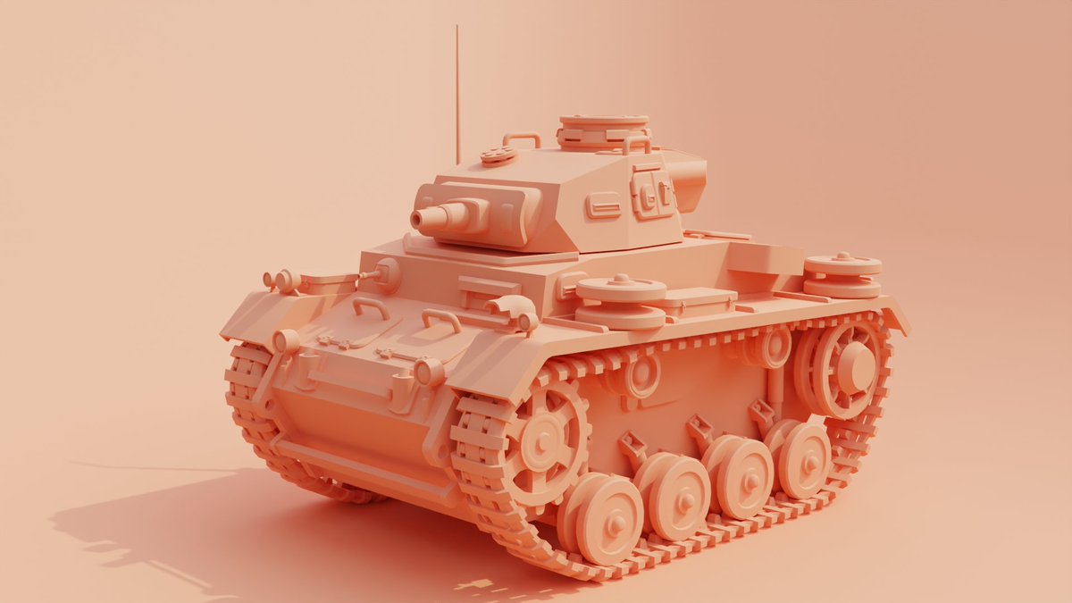 AKKOS617's tweet photo. Stylized Panzer III with short 75mm gun, old blender 3d model rework in progress

#blender3d #blender #blendercommunity #tank3dmodel #b3d #wip #workinprogress https://t.co/qcK3c1fabO