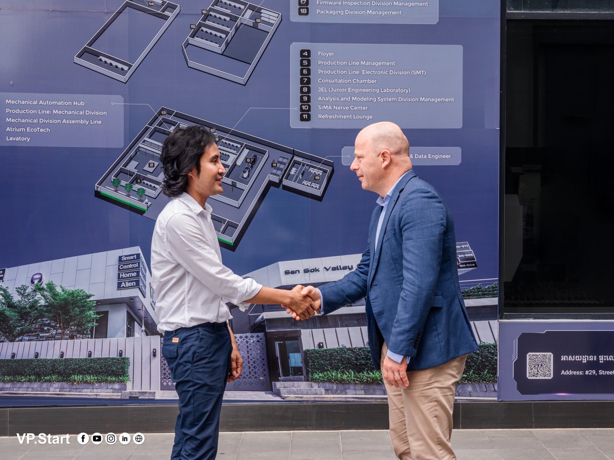 VP_Start's tweet photo. Welcome, Mr. Alexis Grenon, Senior Vice President at Schneider Electric, to Cambodia.
We extend our warmest greetings to him and his team to visit VP.Start Sen Sok Valley Campus.
#VPStart #innovation #technology #SmartGridSystem https://t.co/2zOwP0hbgx