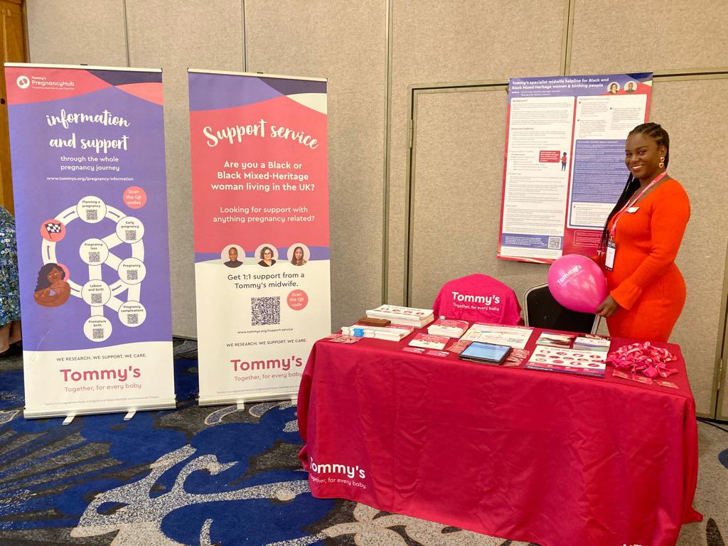 So pleased to be attending @babylifeline #MATSAFETY2023 sharing information about @tommys and @tommys_preghub today. Come and say hello 👋🏾 to my colleague Sarah and I if you’re here!