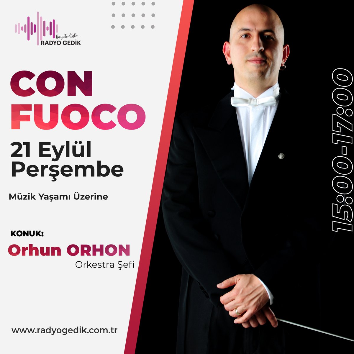NK Ensemble topluluğunun Şefi Orhun Orhon ile müzik yaşamı üzerine gerçekleştirdiğimiz sohbetimizin tekrarı bugün saat 15.00'da <a href="/radyo_gedik/">radyo_gedik</a> Con Fuoco'da.

🎧 radyogedik.com.tr adresi veya Radyo Gedik mobil uygulaması üzerinden dinleyebilirsiniz.