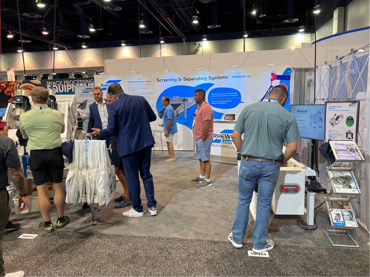 RHEWUM's tweet photo. Thank you for visiting our booth at #Packexpo #LasVegas! It was a fantastic #show, and we appreciate your interest in our material processing solutions and #sievingtechnology. We're excited about future collaborations! Learn more: https://t.co/rDBGcjzMQN #RHEWUM https://t.co/k8qDfFS5aP
