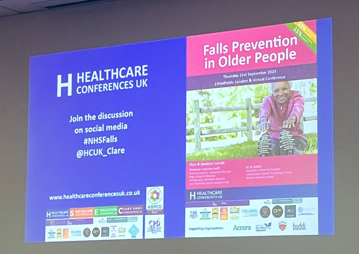 We’re attending the Fall Prevention in Older People conference today and very excited to learn new skills and network with others 💚 #NHSFalls @HCUK_Clare