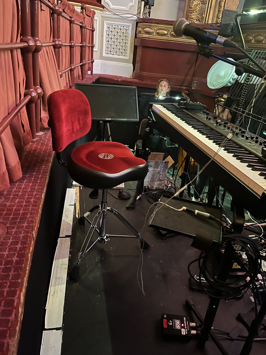 At the beginning of this tour I purchased a nice comfy new chair… last night a gentleman slid his foot under the pit rail and began to rotate the chair… with me on it!