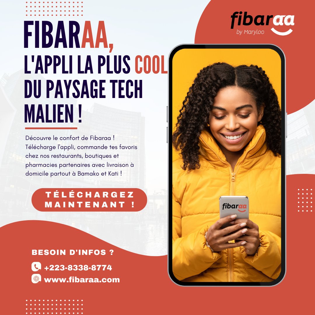 Fibaraa : L'Appli la Plus Cool du Paysage Tech Malien ! pourquoi choisir autre chose quand vous pouvez avoir la coolitude en un clic ? Rejoignez notre communauté et profitez de la modernité à portée de main. #Fibaraa #AppliLaPlusCool #TechMalien #Innovation #ChoixIntelligent