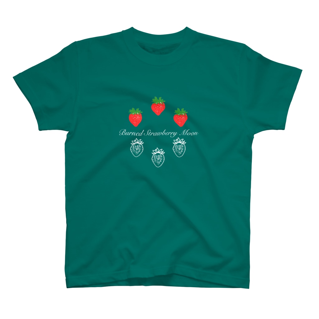 sing113night's tweet photo. SUZURIで🍓いちごTシャツをご注文いただきどうもありがとうございました！！🙇🏻✨🙏✨

Burned Strawberry Moonの半分いちご（カラー）スタンダードTシャツ  https://t.co/p568V2Xkup #suzuri https://t.co/oHcwxu1Vr6