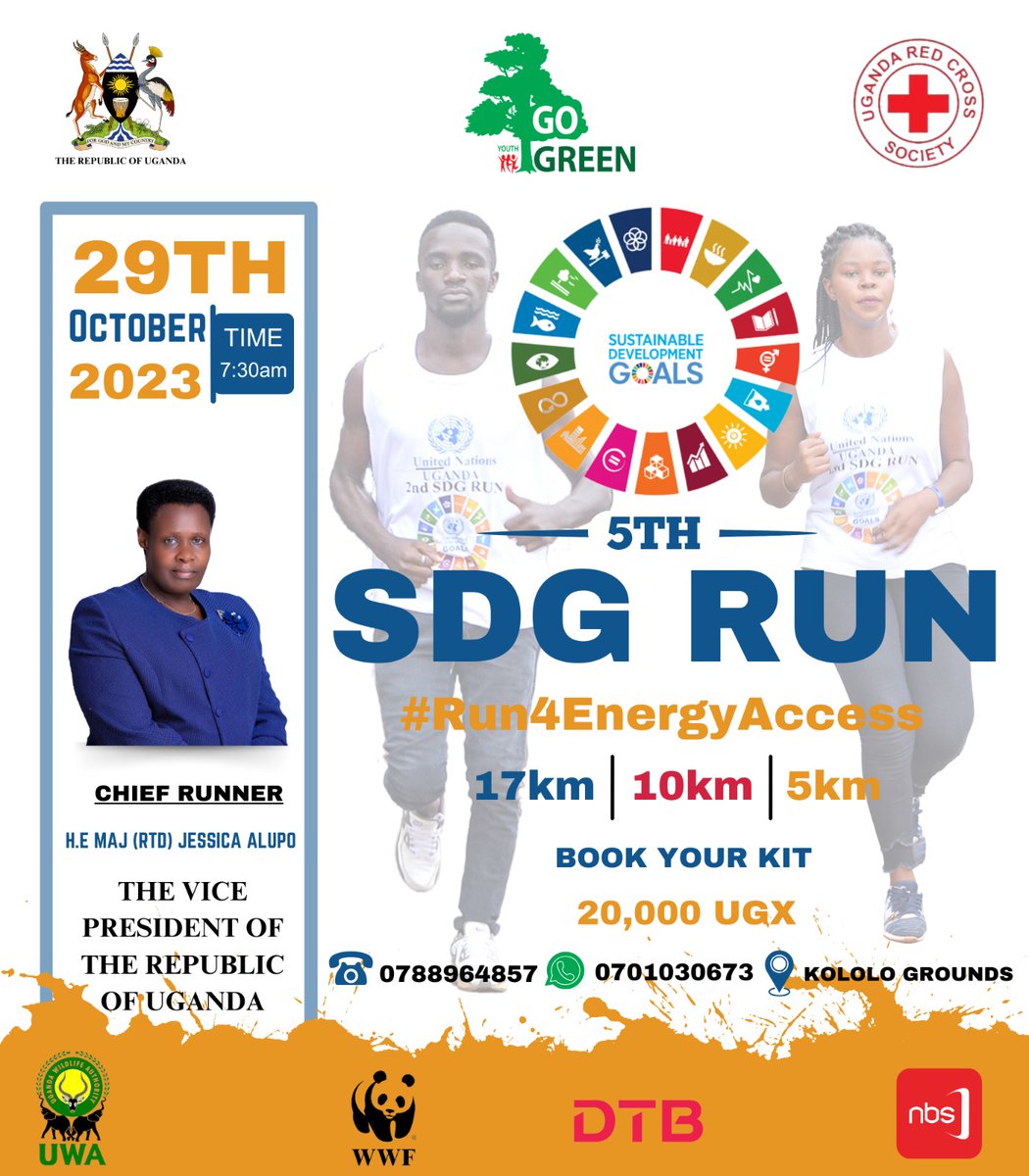 Hello Uganda! 
All SDG Champions, Youth, students, CSOs, Private sector, NGOs, Media, Climate Activists, Energy Companies, UN Agencies, Government, the #5thSDGRUN Registration Link is out! Please register and be part of the #Run4EnergyAccess on 29.10.23
 mobile-webview.gmail.com/-138392607/blo…