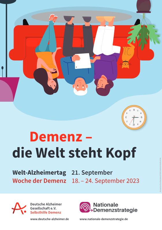 Heute am 21. September ist #WeltAlzheimertag (WAT).

In Deutschland steht der Tag in diesem Jahr unter dem Motto „Demenz – die Welt steht Kopf“. 

Für Menschen mit #Demenz und ihre Angehörigen ist es wichtig, dass sie trotz der Erkrankung akzeptiert werden und dazugehören. 🫶💚
