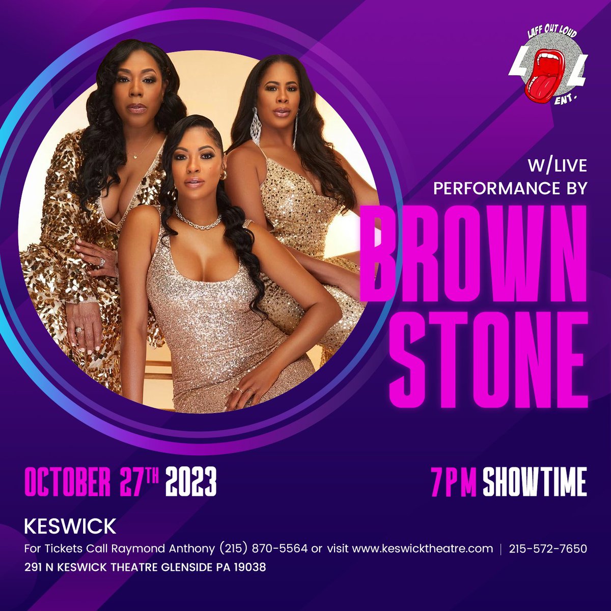 🎸 Get ready to groove with Brown Stone's electric vibes on Oct 27th, 7 pm at the iconic Keswick Theatre in Philly!   For tickets, contact Raymond Anthony at 215-870-5564 or visit 

keswicktheatre.com 

#BrownStone #events