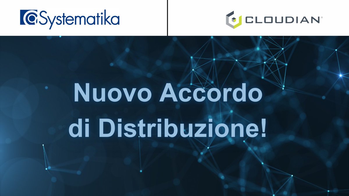 NUOVO ACCORDO DI DISTRIBUZIONE!!

Siamo lieti di annunciare che #Systematika Distribution ha stretto un accordo di distribuzione con #Cloudian, leader nel software di gestione dei dati per il cloud ibrido.
Scopri di più//bit.ly/48jmdQO  

<a href="/SystematikaITA/">Systematika Distribution</a> <a href="/CloudianStorage/">Cloudian</a>