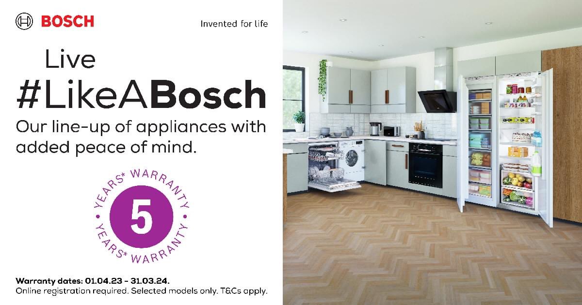 5 Year Warranty on selected Bosch Appliances online &amp; In-store -
yeomanselectrical.co.uk/search?page=2&…
#yeomanselectrical #euronicsnorwich #oldcatton #norwich #norfolk #independent #LikeABosch
