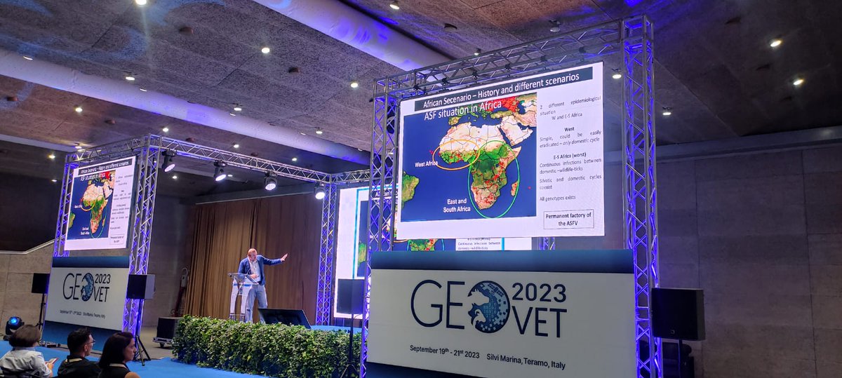 A glimpse the first morning session: application of various types of models in order to predict and evaluate the spread of ASF, RRV, aquaculture disease, and other emerging high technologies. Here at #GeoVet2023 #Epidemiology #NetworkAnalysis