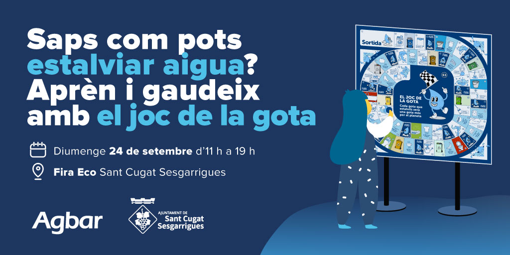 💧 Aquest diumenge participarem en la Fira Mediambiental del #Penedès <a href="/EcoSantCugat/">Eco Sant Cugat</a> a #SantCugatSesgarrigues amb el joc de la gota.

🗓️ 24 de setembre d'11 a 19 hores
📍 Fira Eco Sant Cugat Sesgarrigues

🙌🏻 No t'ho perdis.
