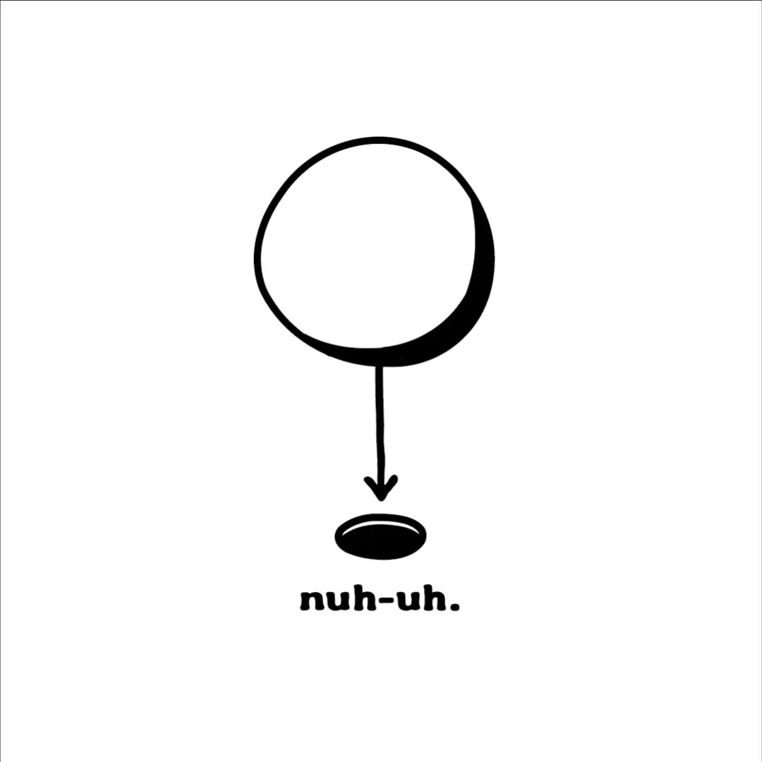 nuh-uh.

© Marteau Bénite

#art #drawing #comic #absurdism #sketch #contemporaryart #surrealism #minimalism #abstract #abstractart #existential #marteaubenite