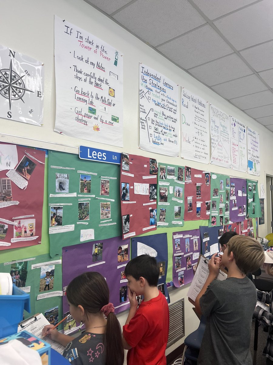 FourEyedInFifth's tweet photo. Fourth graders did a Gallery Walk across classrooms learning so much about their peers from their poems, posters, and art work! So proud of my team for prioritizing community in first few weeks of school. There was so much joy and learning happening 💕 #theworkbehindthework https://t.co/eE8K1bVnE7