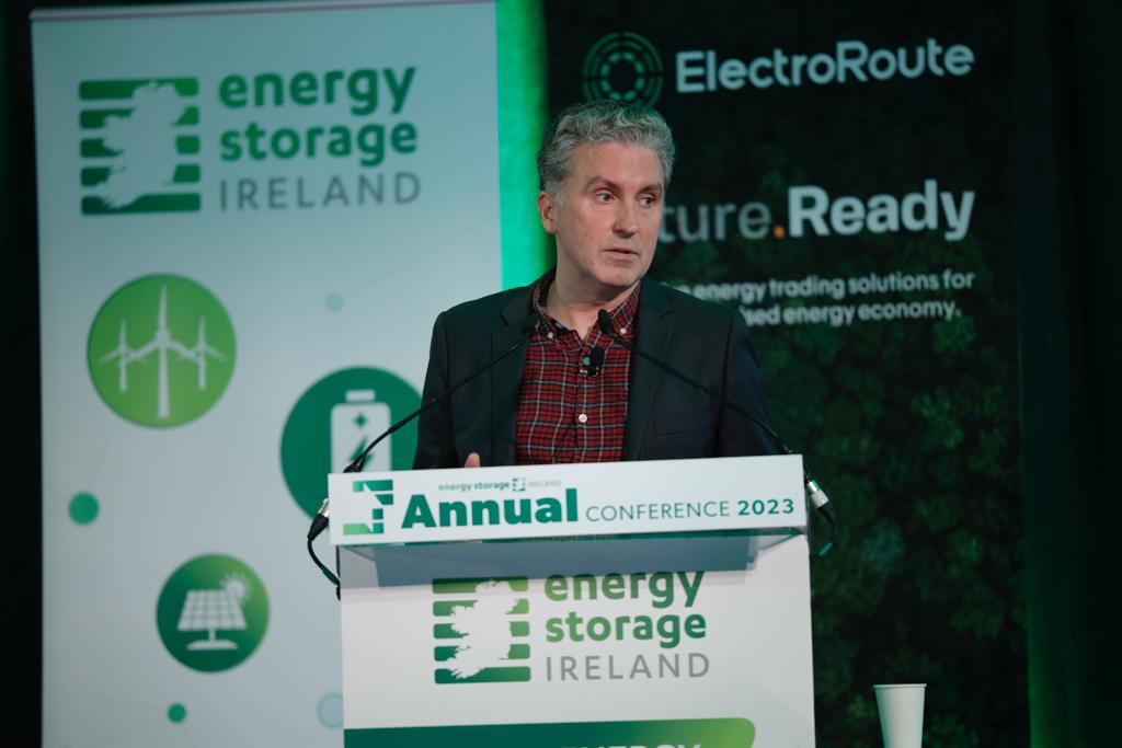 Jeff Kelliher, Specialist Consultant at <a href="/TNEIServices/">TNEI</a> presenting the results of the TNEI grid-based battery storage assessment commissioned by ESI, which aims to further understand the opportunities for battery storage in a 2030 scenario #ESIConf23