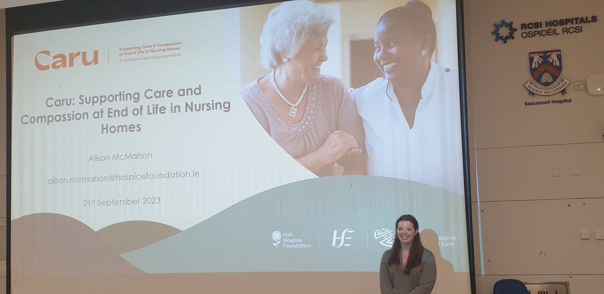 A fascinating talk on the Caru programme for Nursing Home staff caring for residents at End of Life from @Happy_Alli
@caruprogramme 
@gcrufli