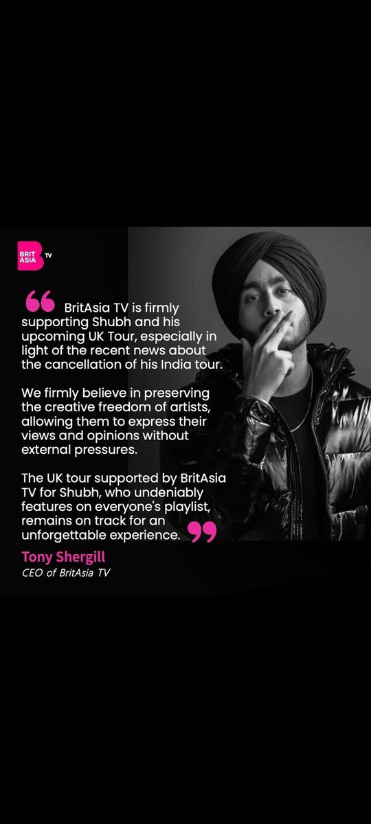 #Shubh #UKtour 

BritAsia TV is firmly supporting Shubh and his Upcoming tour