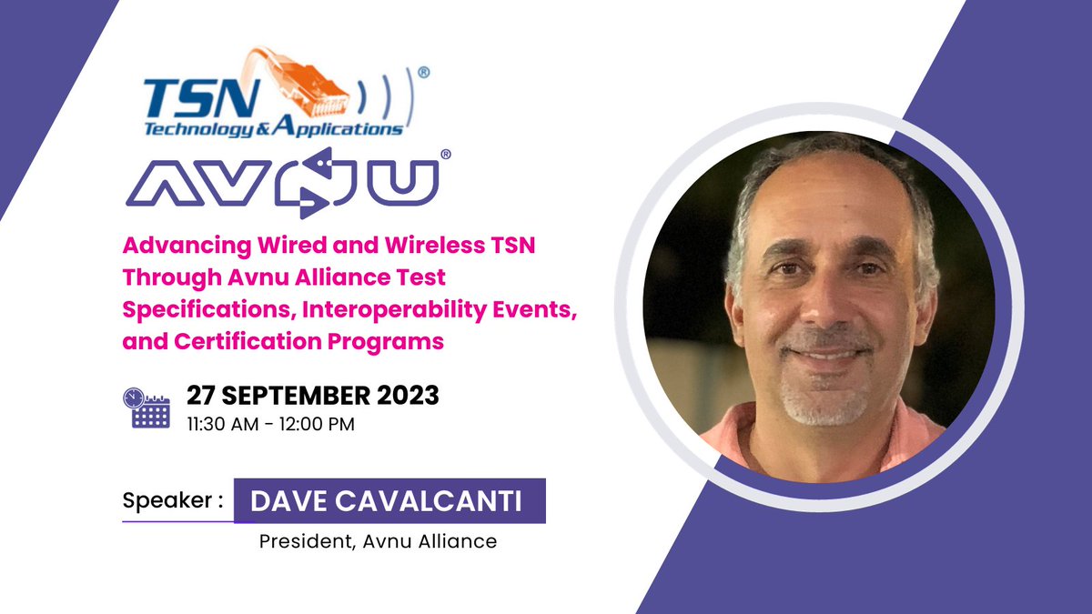 Have you registered for #TSNA2023 yet? You can check out a presentation from Avnu and see Wired TSN, Wireless TSN over 5G, and Wireless TSN over Wi-Fi demos in the <a href="/keysight/">Keysight</a> and <a href="/intel/">Intel</a> booths: bit.ly/2O64uGa 

#WirelessTSN #5G #wired #wireless #TSN #WiFi #IIoT