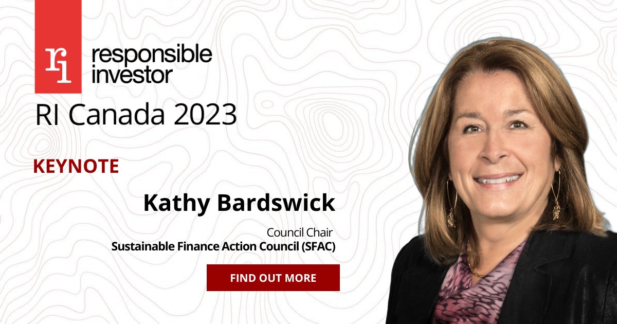 RI Canada 2023 keynote announced! Join Kathy Bardswick, Council Chair at SFAC for a thought-provoking keynote on the current state of sustainable finance in Canada. Secure your place at #RICanada, 17-18 October in Toronto here: okt.to/rgKc6W