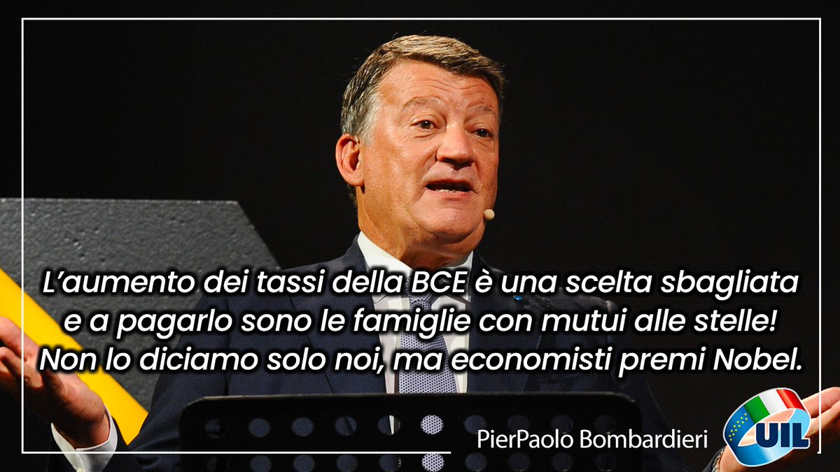PpBombardieri's tweet photo. Alzare i tassi di interesse è una scelta sbagliata.
Lo dicono anche economisti premi nobel che la #BCE dovrebbe ascoltare. Perché a pagarne le conseguenze sono le famiglie che si ritrovano mutui alle stelle! Bisogna puntare sugli investimenti, per rilanciare consumi e crescita! https://t.co/kyKrVcOhnD