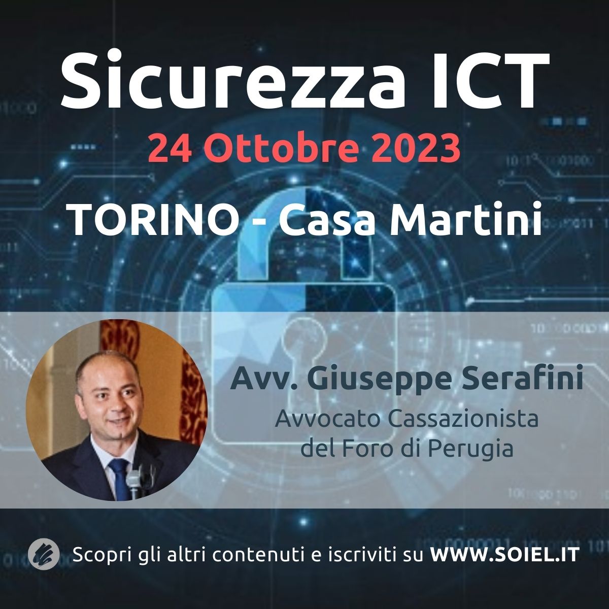 ➰ Nuovi standard e norme del European Cybersecurity Strategy
➰ Diritti individuali nelle operazioni #ethicalhacking 
📌 Il 24 Ottobre a Torino #SicurezzaICT23 se ne parla con l'Avv. <a href="/g_serafini/">Giuseppe Serafini</a> e molti altri ospiti.  Scopri tutti i dettagli QUI soiel.it/eventi/sicurez…