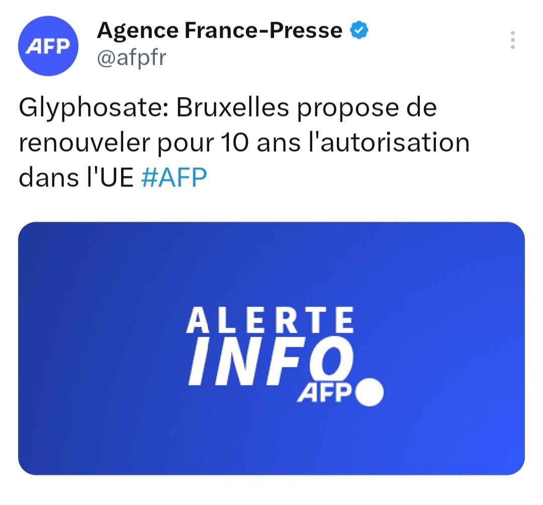 La Commission 🇪🇺 est irresponsable #glyphosate

Nous nous battrons sans relâche contre cette proposition aberrante, en contradiction totale avec le #pactevert et poussée par l'agro-industrie et les lobbies.