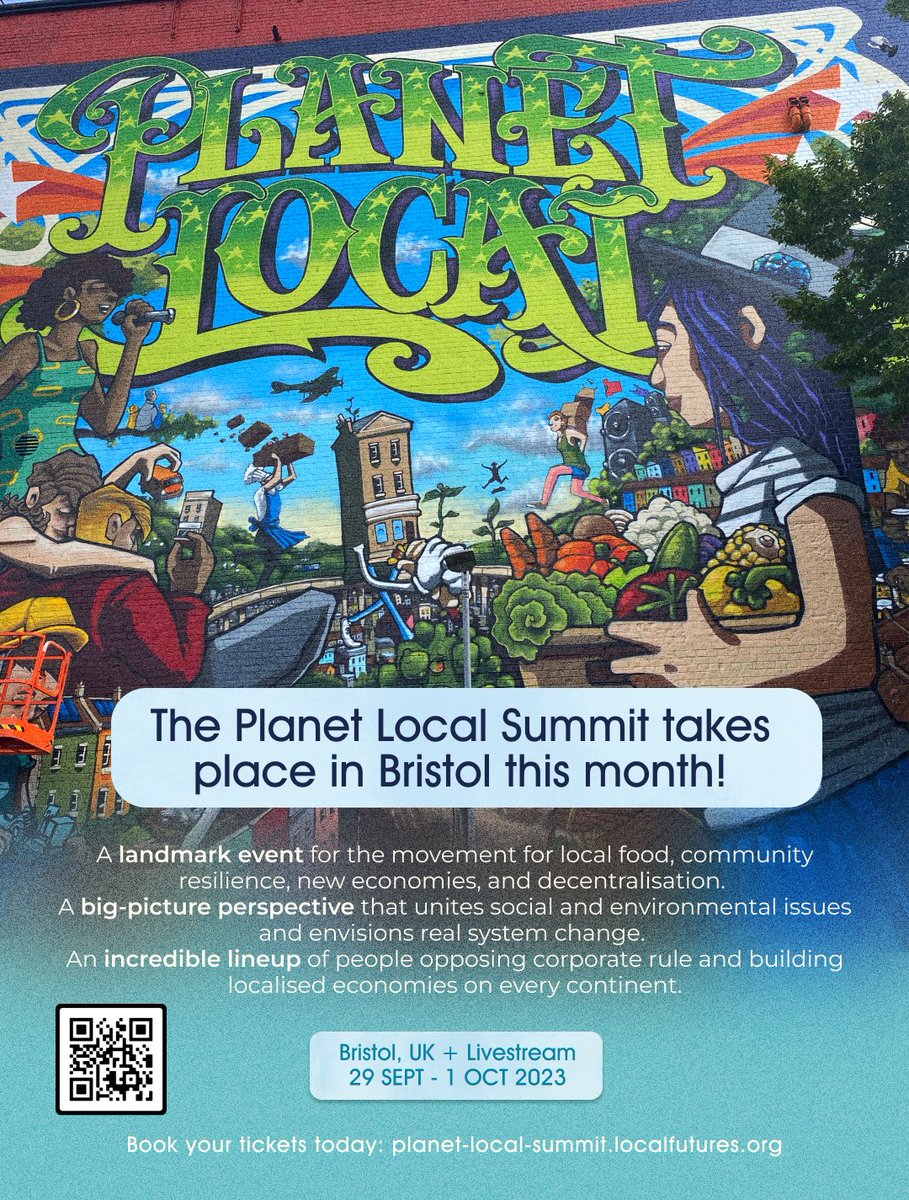 Re-regulate the big & global + Rebuild the small & local = A simple formula for planetary health. Join me at the Planet Local Summit! Sep 29-Oct 1 in Bristol. planet-local-summit.localfutures.org/book-tickets/ @TTTotnes @localsparktrbay @REconomyCentre @SchumacherColl @REconomyProject @TransitionTog