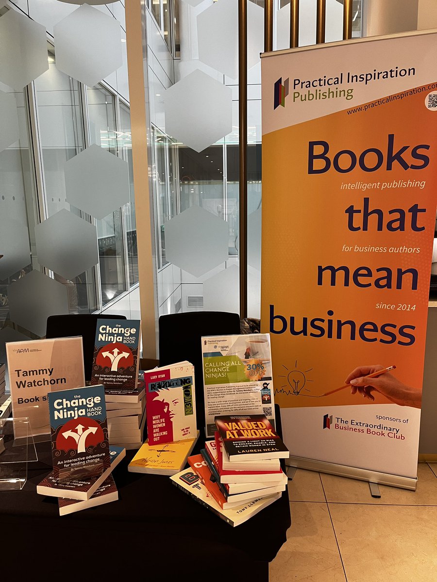 Very excited to be here at @APMProjectMgmt’s #WIPM conference - come and say hello and find @TamWatchorn’s Change Ninja Handbook and other great @PIPtalking titles at 30% off!