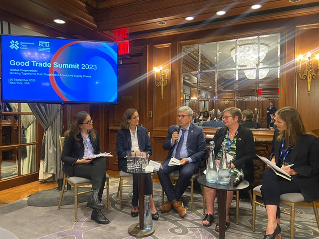 gillesvermotd's tweet photo. A pleasure to join the #GoodTradeSummit on the sidelines of #UNGA78 by @ITCnews& @BCIU.
It was an inspiring gathering that underscored the urgency of our collective efforts to support small businesses in their need to help mitigate #ClimateChange to achieve the #SDGs! https://t.co/2g7r0x9rXg
