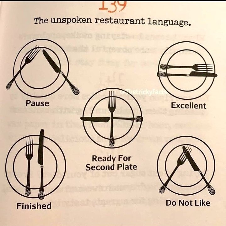 The unspoken restaurant language.