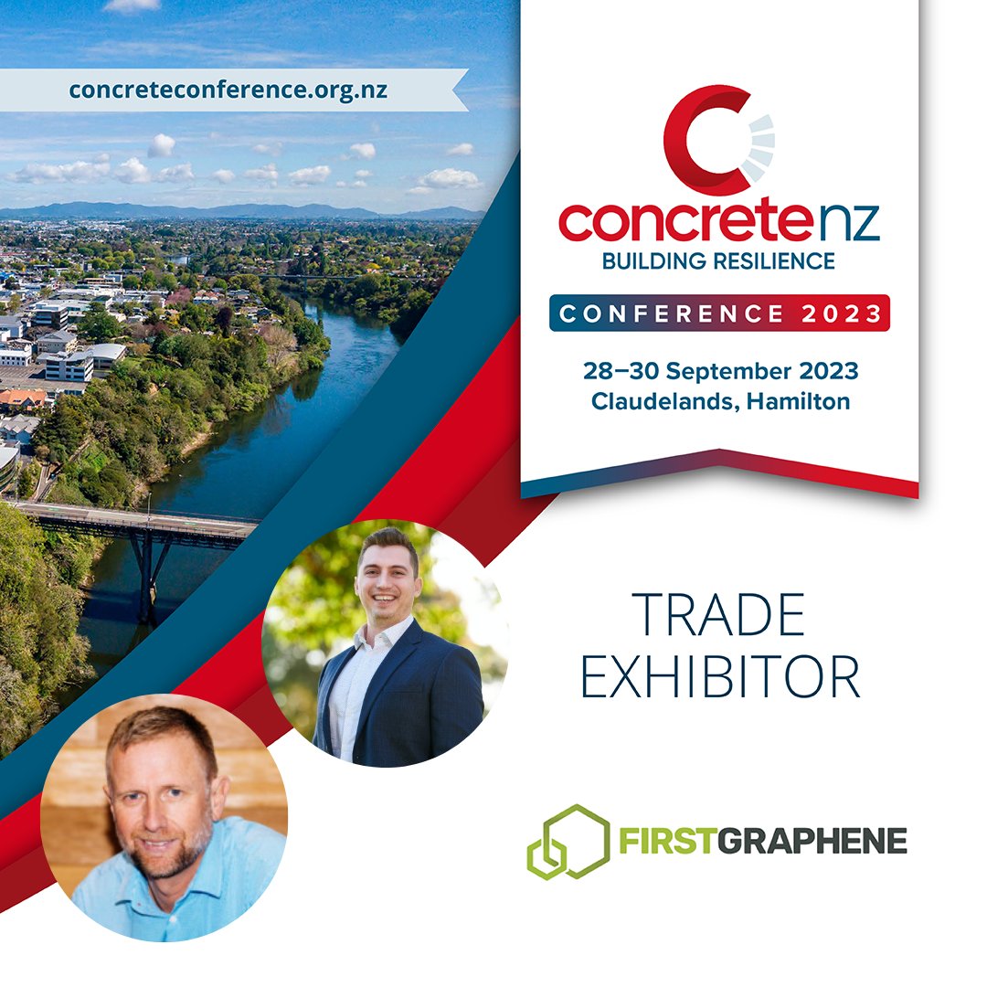 $FGR will be heading over the ditch for the Concrete NZ 2023 Conference in Hamilton next week.

Keep an eye out for Commercial Manager Neil Armstrong who will join New Zealand-based partner GtM Action to talk all things #graphene and #greencement.