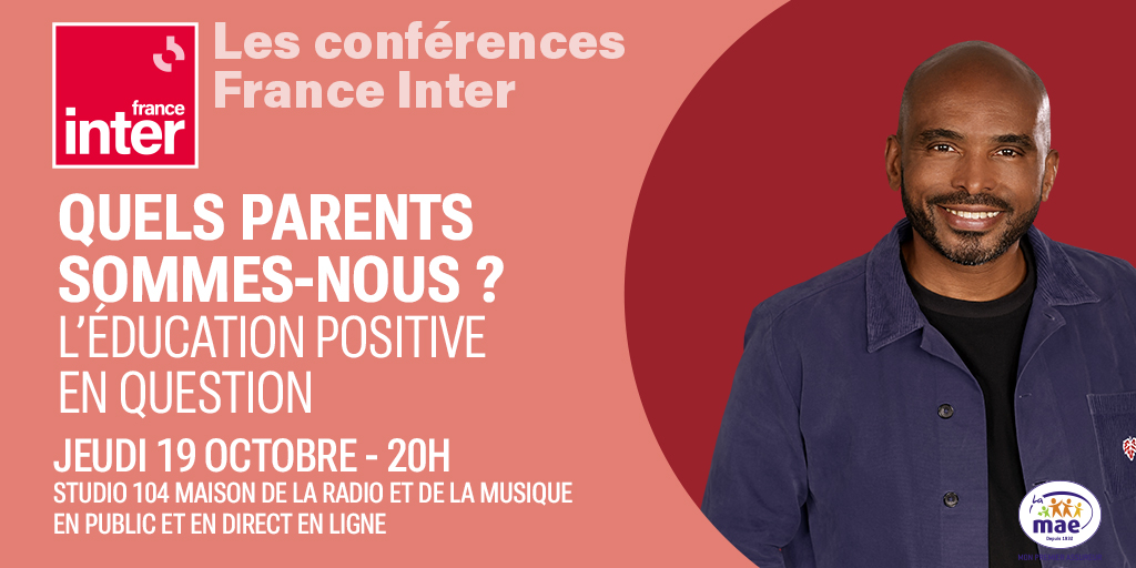 Quels parents sommes nous ?
L'éducation positive en question. 

Rdv le 19 Octobre à 20h en public de la Maison de la Radio et de la Musique ou en ligne. 
Lien vers la billetterie 👉 bitly.ws/ViFa