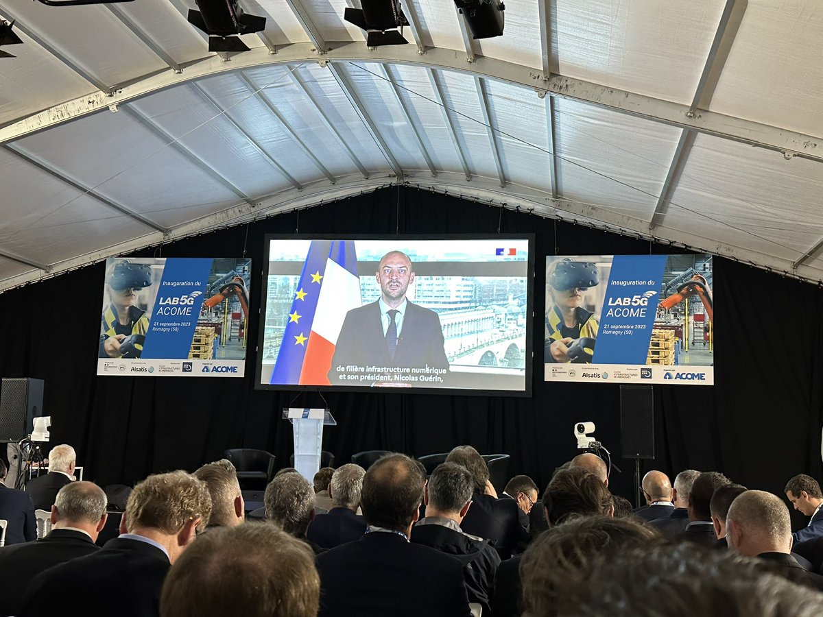 📍 Romagny-Fontenay, département de la Manche. 🆕 @nicolasguerin68 et @rbonenfant représentent aujourd’hui le #CSF Infrastructures Numériques dans la #Manche pour l’inauguration du Lab #5G sur le site industriel d’@ACOMEgroup 🏭